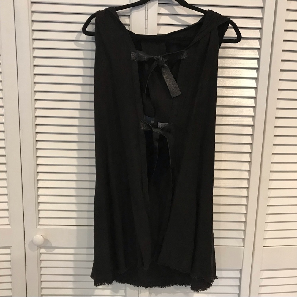 KATHARINE STORY LEATHER AND LINEN VEST